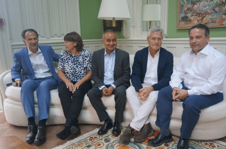 Focal therapy doctors sitting on sofa: Marc Laniado, Clare Allen, Raj Nigam, Alan Doherty, Tim Dudderidge